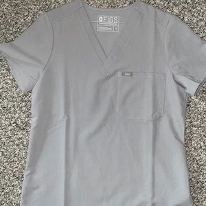 Light Grey FIGS Catarina One Pocket Scrub Top